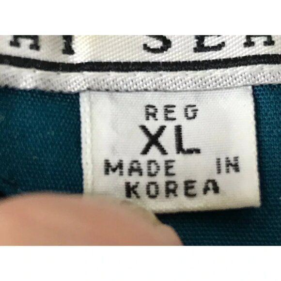 The Men's Store Mens Teal Long Sleeve Pokcets Full Zip Bomber Jacket Size XL - Picture 6 of 10